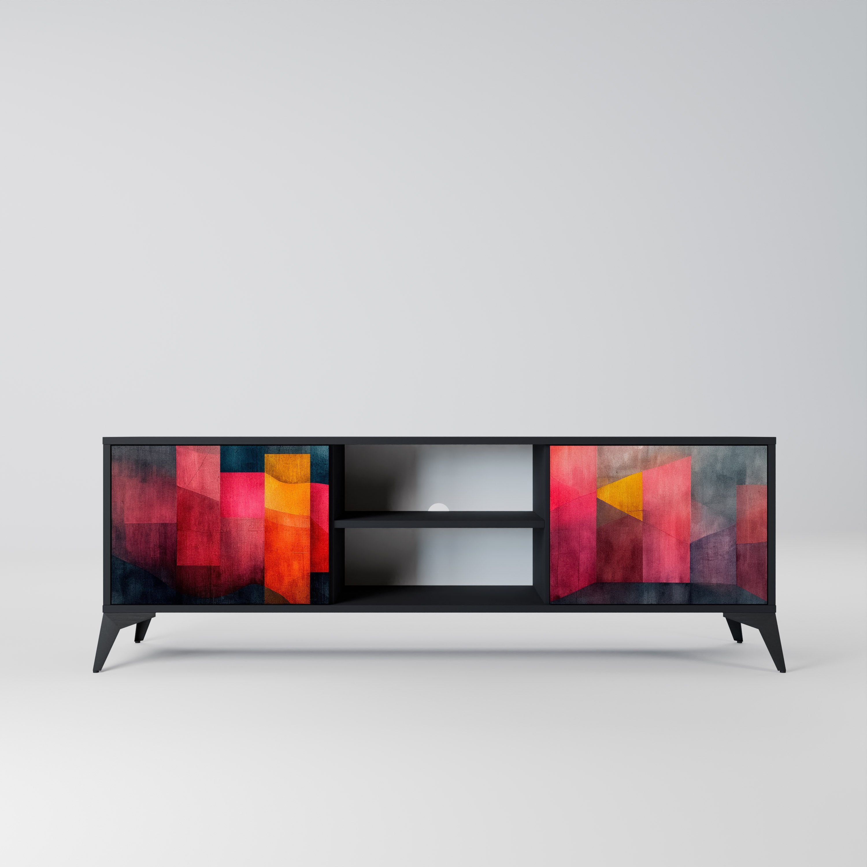 Mueble para TV de 2 puertas COLORFUL SOUNDS con acabado negro