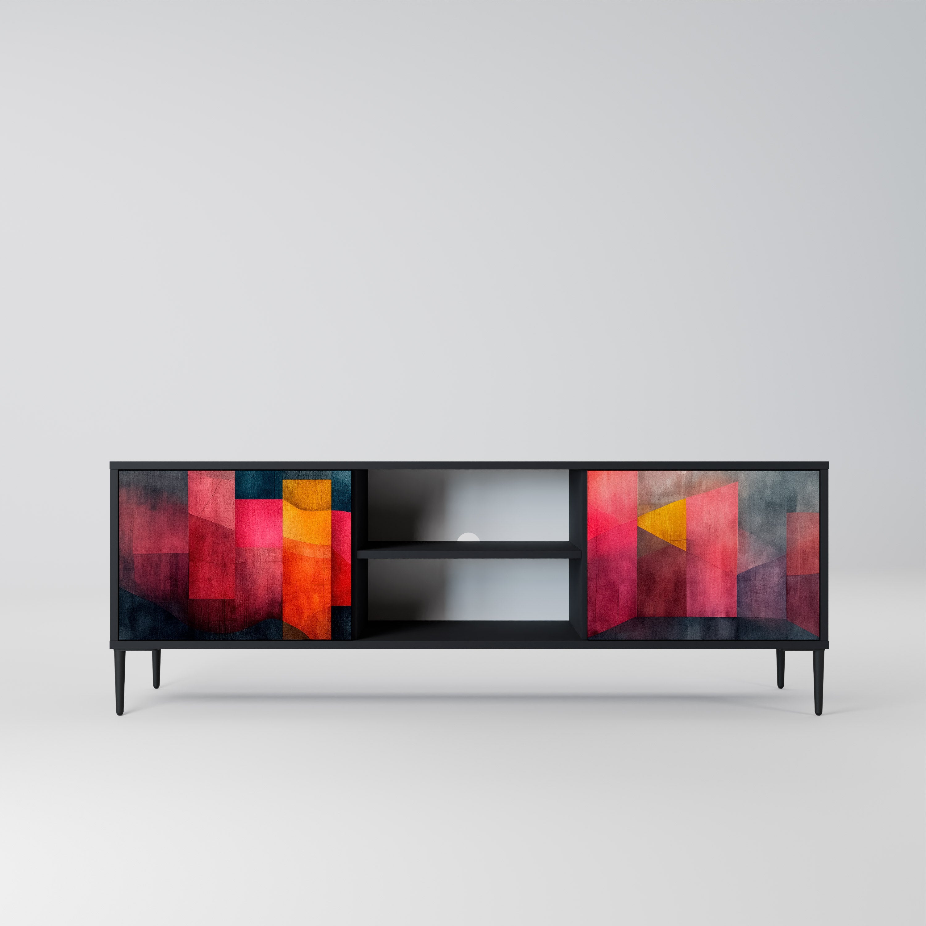 Mueble para TV de 2 puertas COLORFUL SOUNDS con acabado negro
