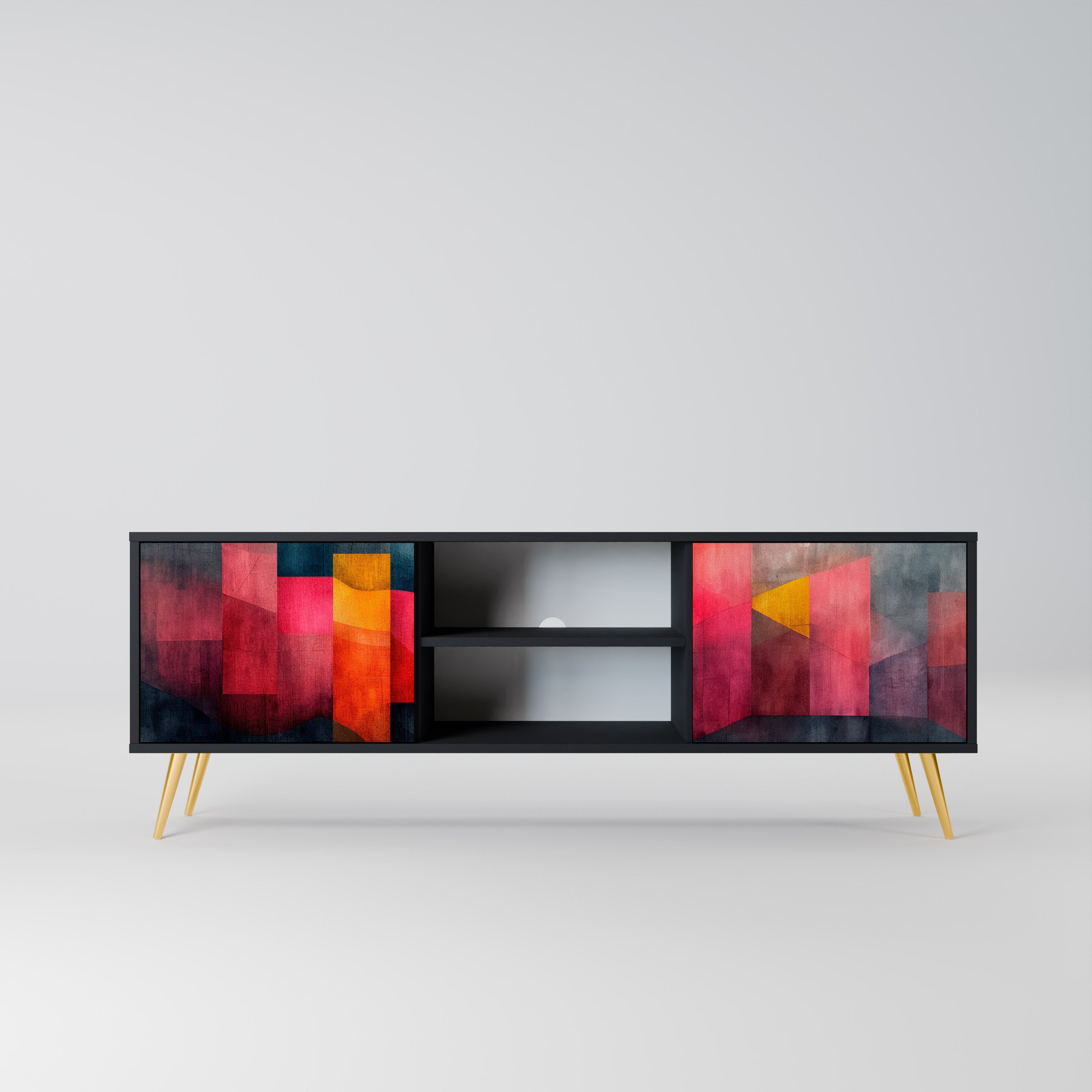 Mueble para TV de 2 puertas COLORFUL SOUNDS con acabado negro
