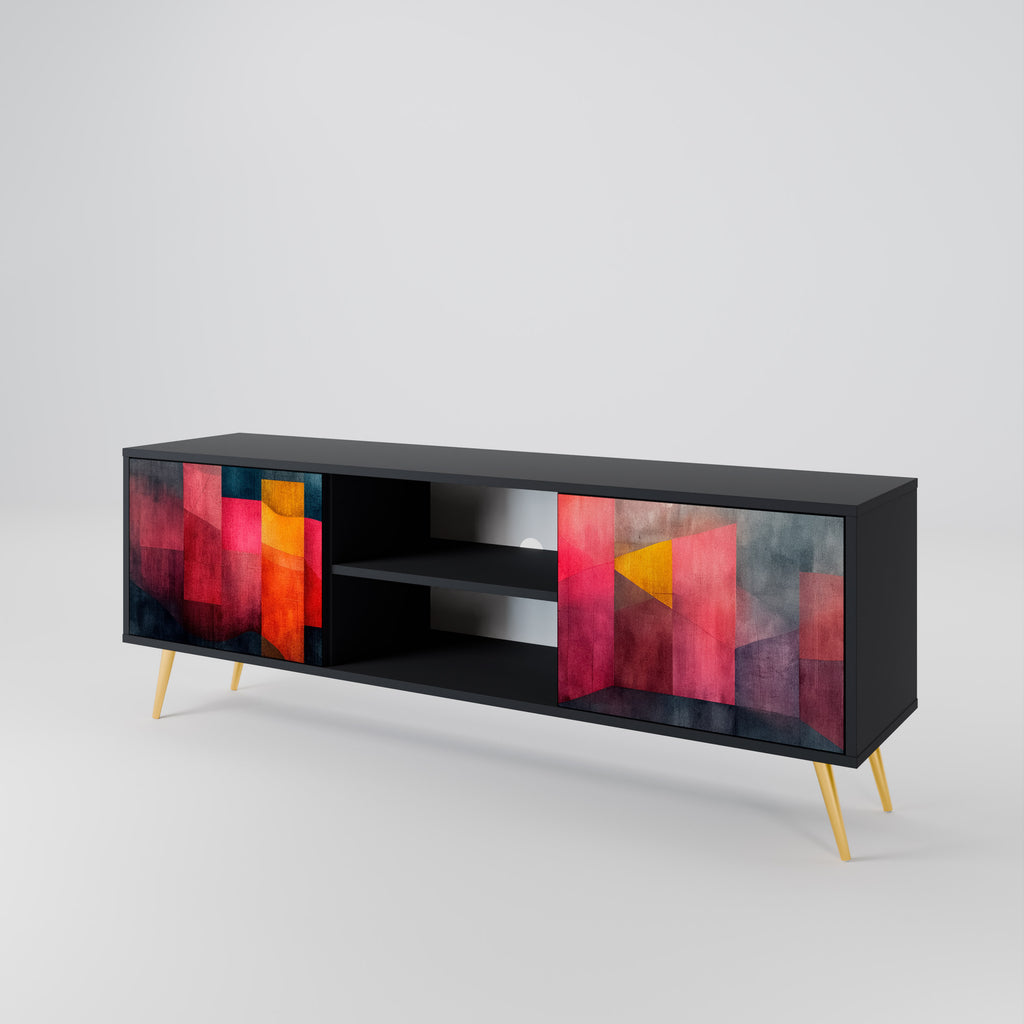 Mueble para TV de 2 puertas COLORFUL SOUNDS con acabado negro