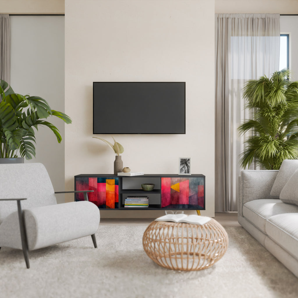 Mueble para TV de 2 puertas COLORFUL SOUNDS con acabado negro