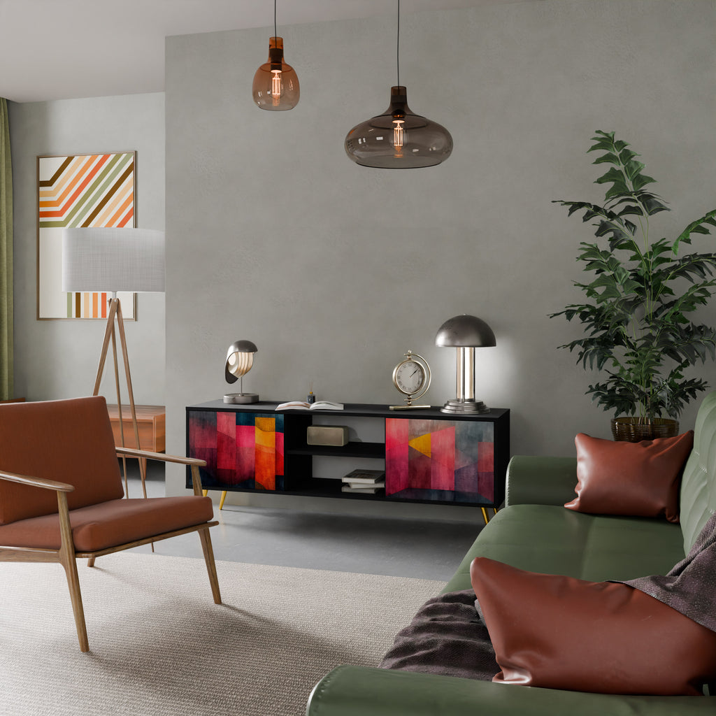 Mueble para TV de 2 puertas COLORFUL SOUNDS con acabado negro