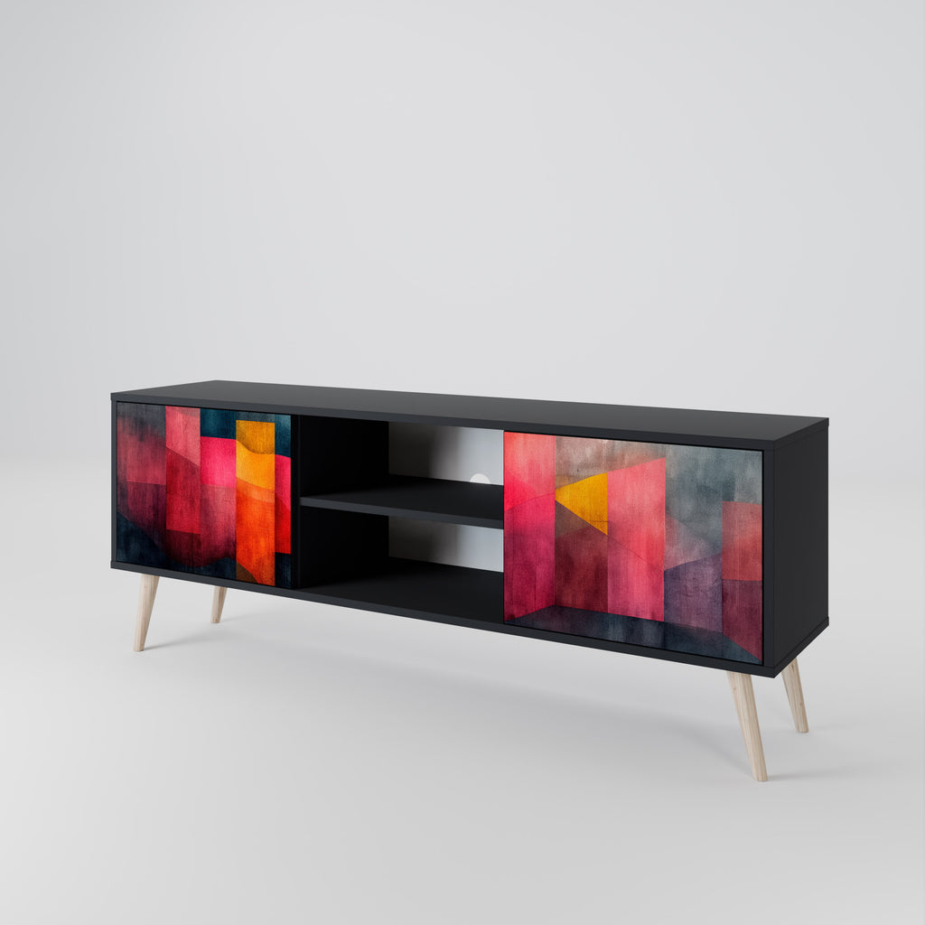 Mueble para TV de 2 puertas COLORFUL SOUNDS con acabado negro
