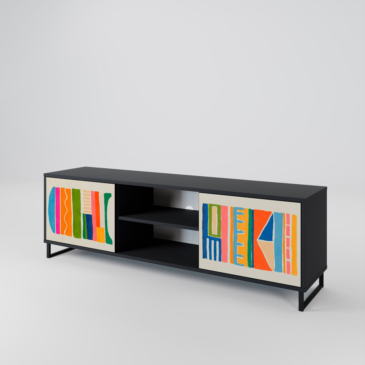 GEOMETRIC SHINE Mueble de TV de 2 Puertas