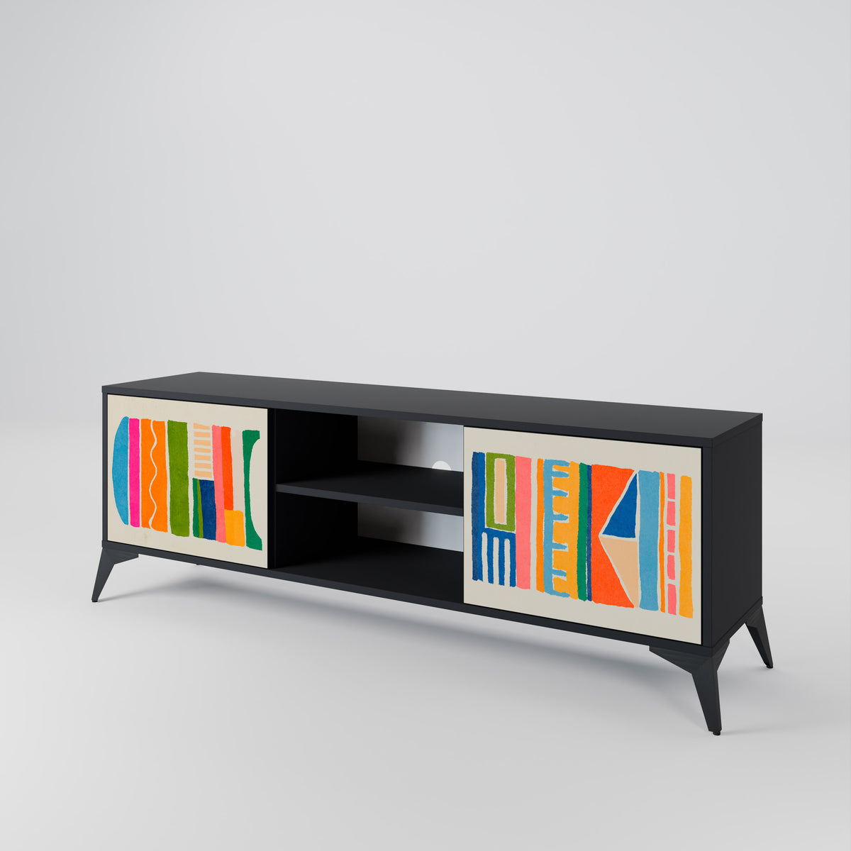 GEOMETRIC SHINE Mueble de TV de 2 Puertas