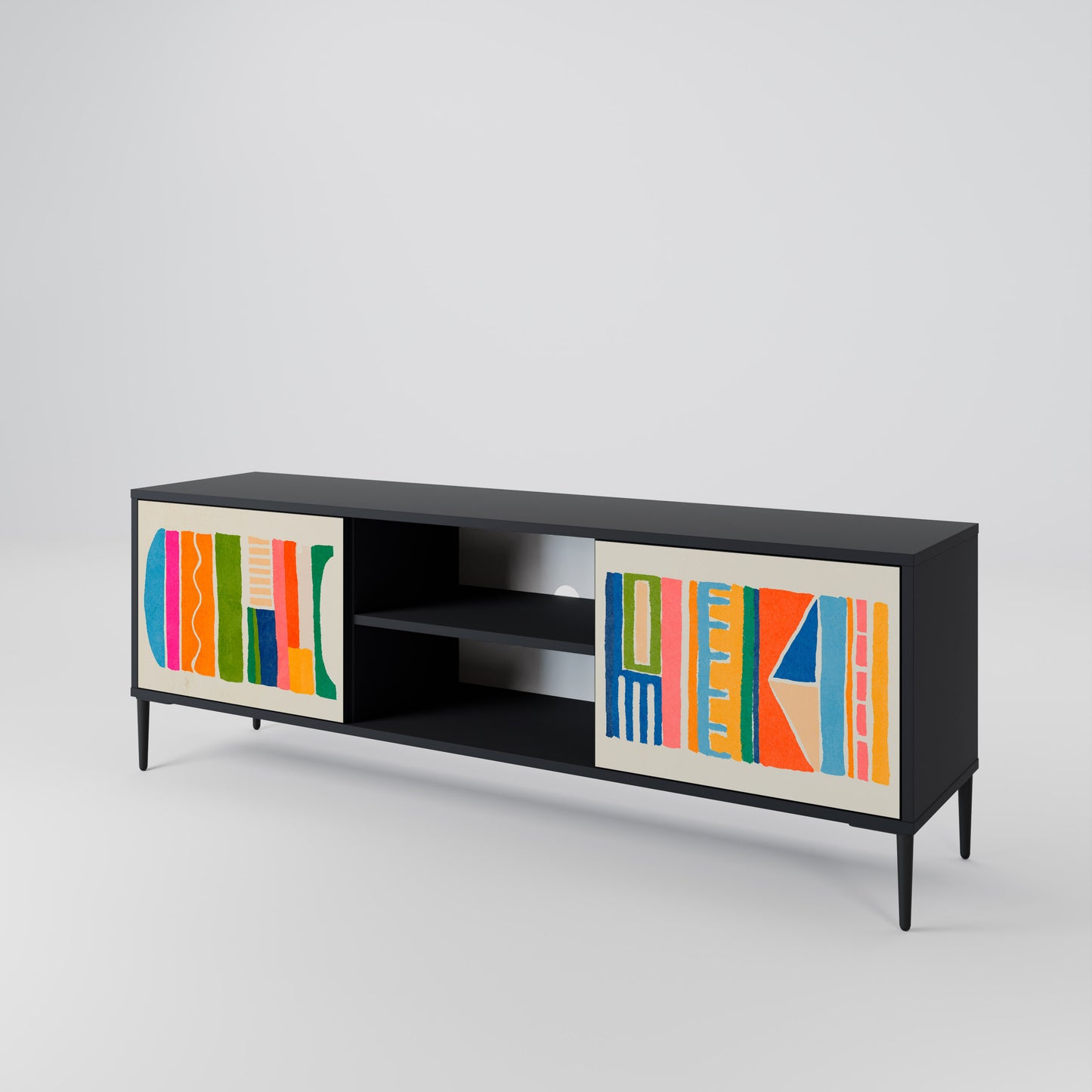 GEOMETRIC SHINE Mueble de TV de 2 Puertas