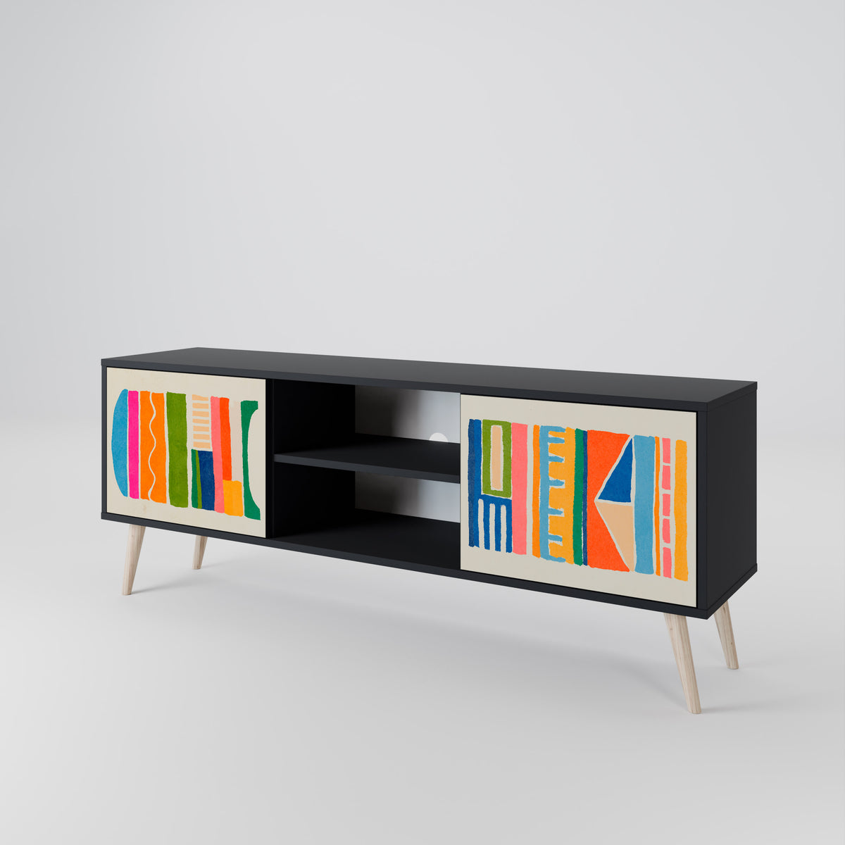 GEOMETRIC SHINE Mueble de TV de 2 Puertas