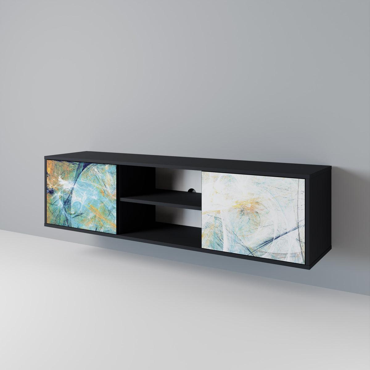 ABSTRACT THOUGHTS Mueble de TV de 2 Puertas