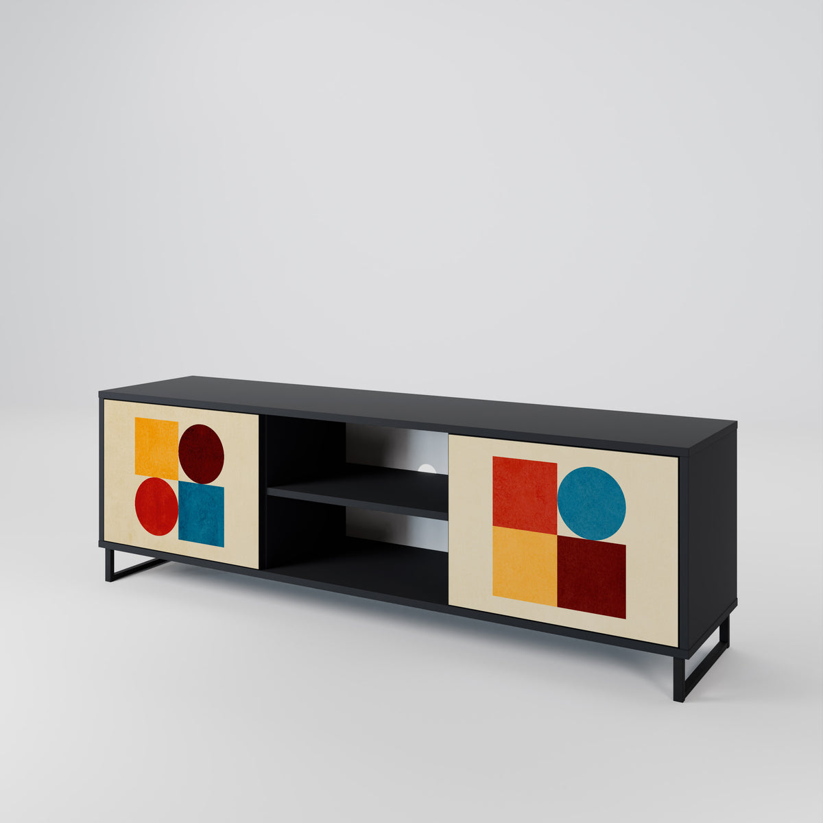 GEOMETRIC PUZZLE Mueble de TV de 2 Puertas