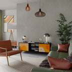 ORANGE ARRANGEMENT Mueble de TV de 2 Puertas en Acabado Negro