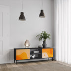 ORANGE ARRANGEMENT Mueble de TV de 2 Puertas en Acabado Negro
