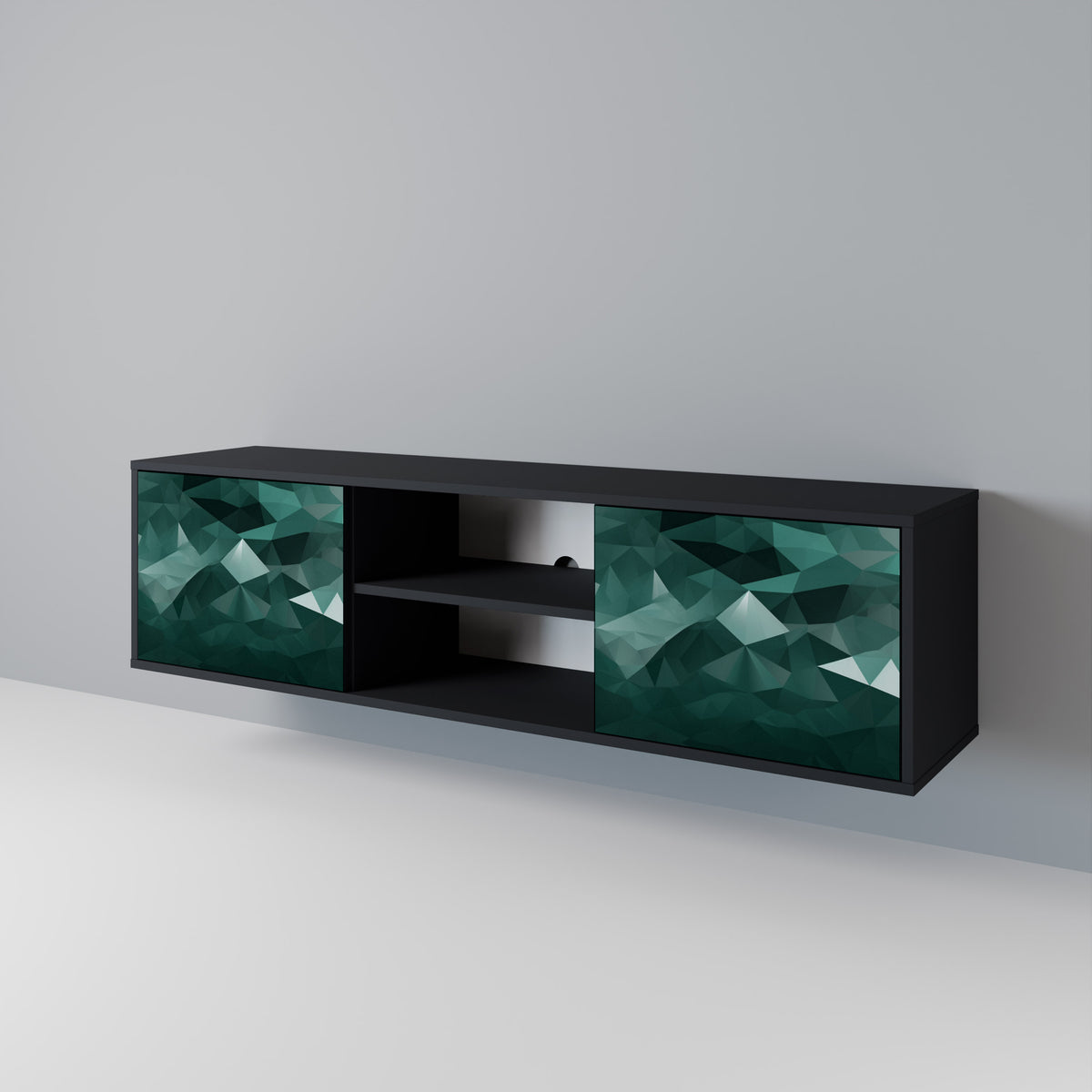 POLYGONAL FLOATING Mueble de TV de 2 Puertas