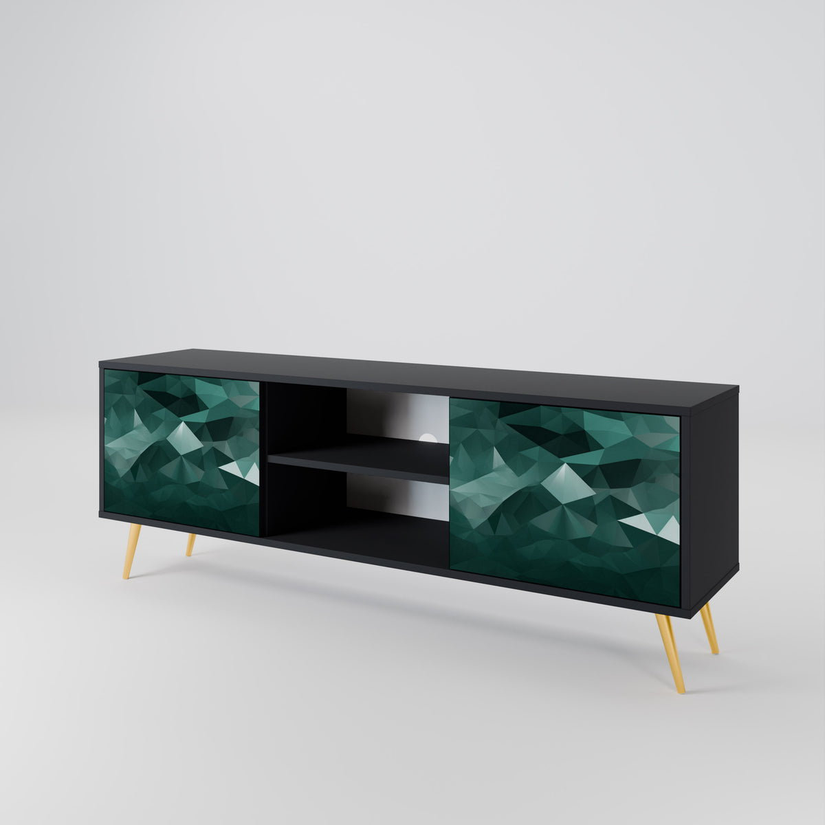 POLYGONAL FLOATING Mueble de TV de 2 Puertas
