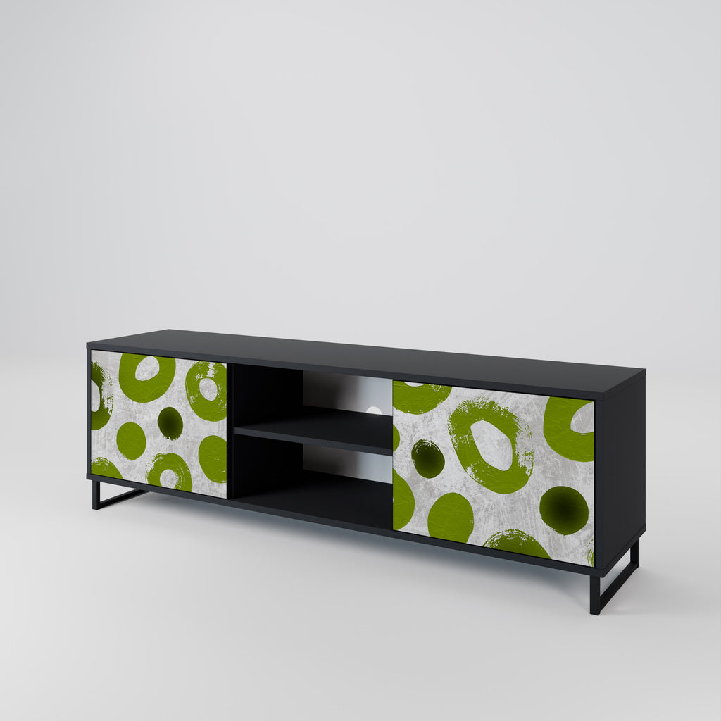 Mueble de TV de 2 puertas GREEN RHAPSODY en acabado negro