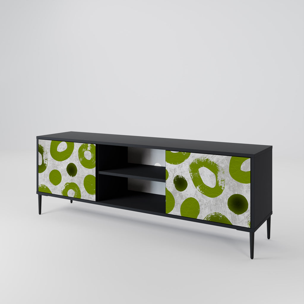 Mueble de TV de 2 puertas GREEN RHAPSODY en acabado negro
