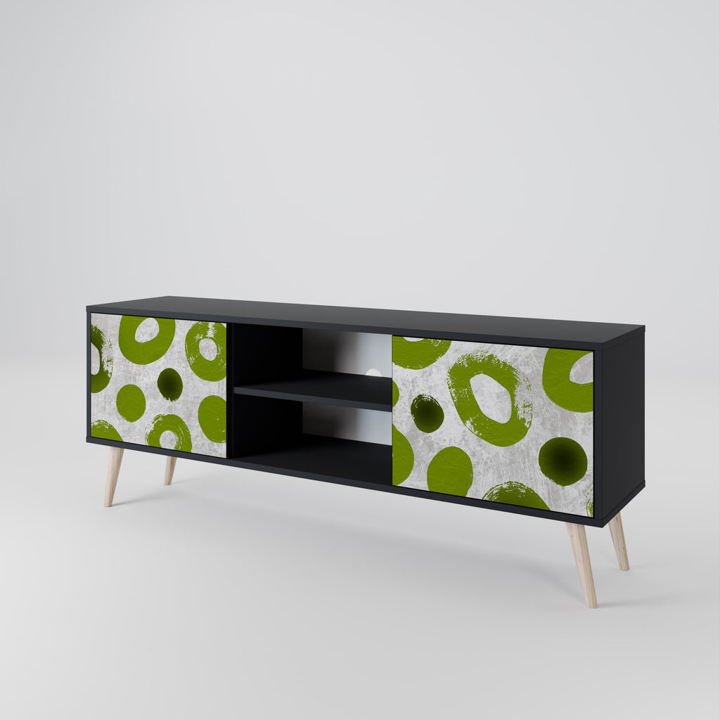 Mueble de TV de 2 puertas GREEN RHAPSODY en acabado negro