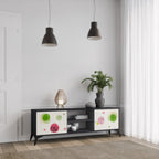 COLORFUL COSMOS Mueble de TV de 2 Puertas en Acabado Negro