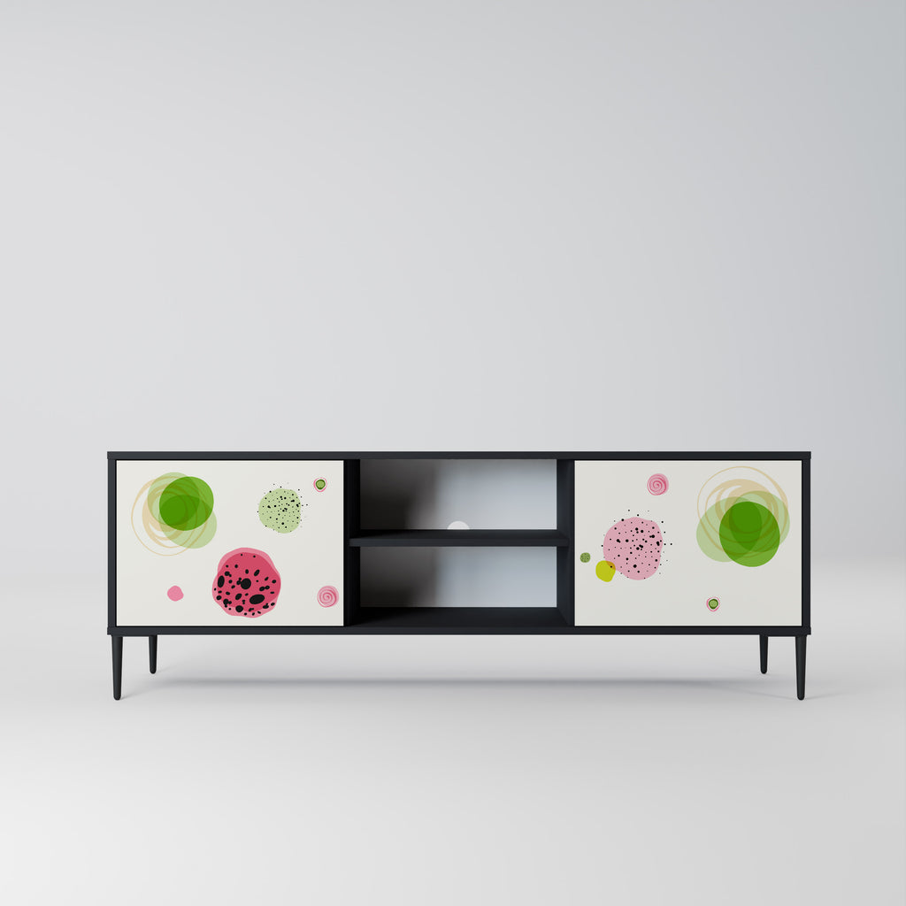 Mueble de TV COLORFUL COSMOS de 2 puertas con acabado negro