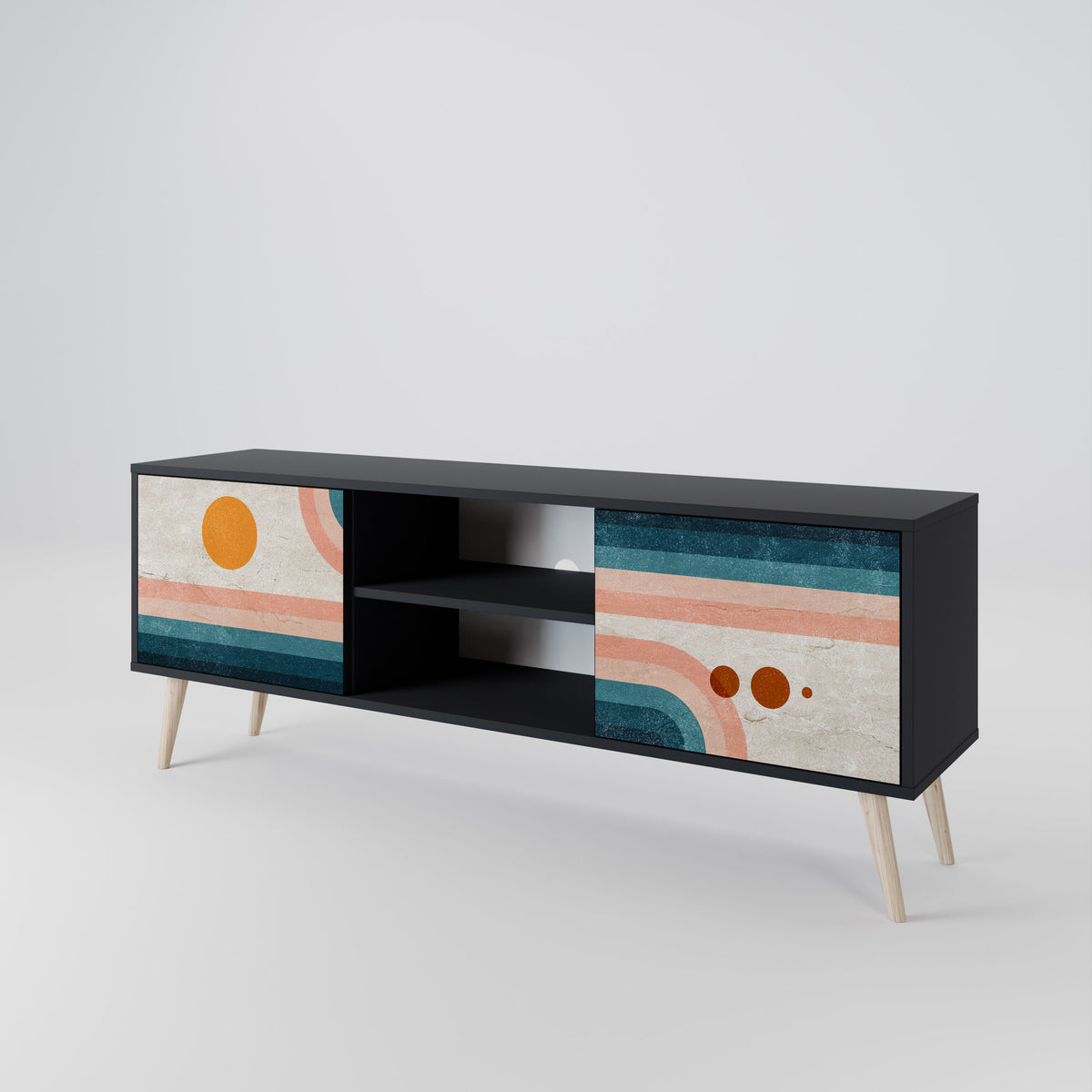 TWO HALVES Mueble de TV de 2 Puertas
