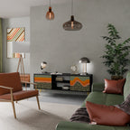 SIMPLE SOLUTIONS Mueble de TV de 2 Puertas en Acabado Negro