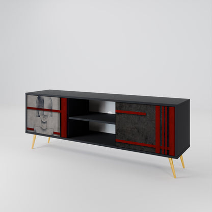 GRAY FIGURES Mueble de TV de 2 Puertas