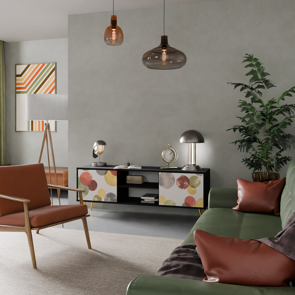 Mueble de TV FLEETING HAPPINESS de 2 puertas con acabado negro