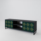 ROYAL MEDALLION 2-Door TV Stand in Black Finish