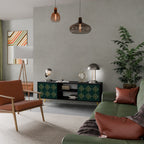 ROYAL MEDALLION 2-Door TV Stand in Black Finish