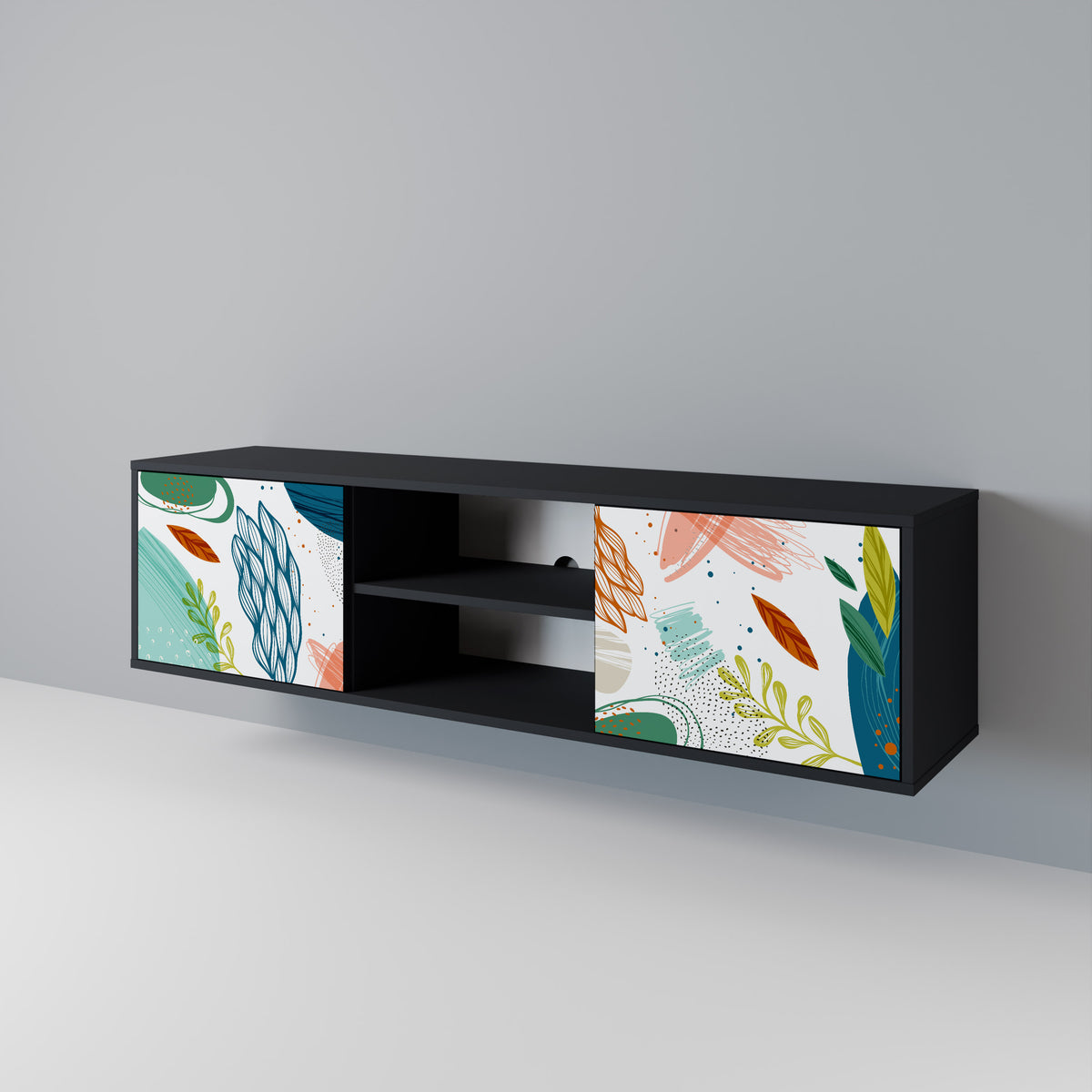 BOTANICAL HURRICANE Mueble de TV de 2 Puertas