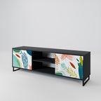 BOTANICAL HURRICANE 2-Door TV Stand in Black Finish