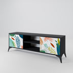 BOTANICAL HURRICANE 2-Door TV Stand in Black Finish