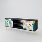 BOTANICAL HURRICANE 2-Door TV Stand in Black Finish