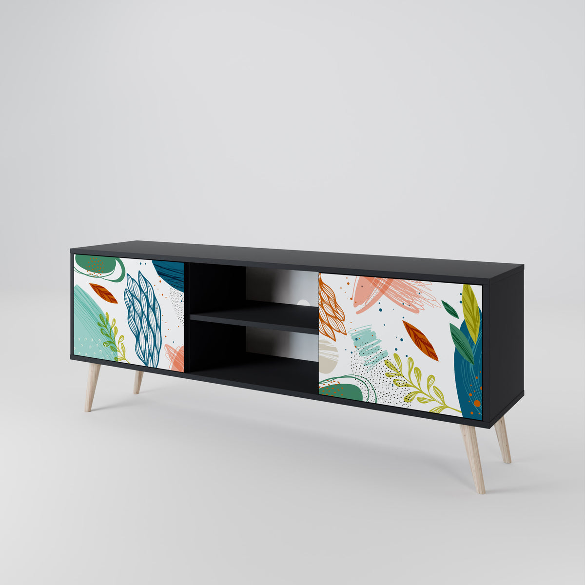 BOTANICAL HURRICANE Mueble de TV de 2 Puertas
