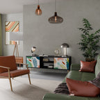 BOTANICAL HURRICANE 2-Door TV Stand in Black Finish