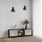 MYSTICAL STRUCTURE Mueble de TV de 2 Puertas en Acabado Negro