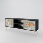 MYSTICAL STRUCTURE Mueble de TV de 2 Puertas en Acabado Negro