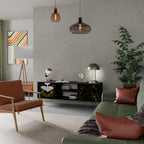 STELLAR CONSTELLATIONS Mueble de TV de 2 Puertas en Acabado Negro