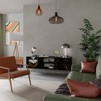 STELLAR CONSTELLATIONS Mueble de TV de 2 Puertas en Acabado Negro