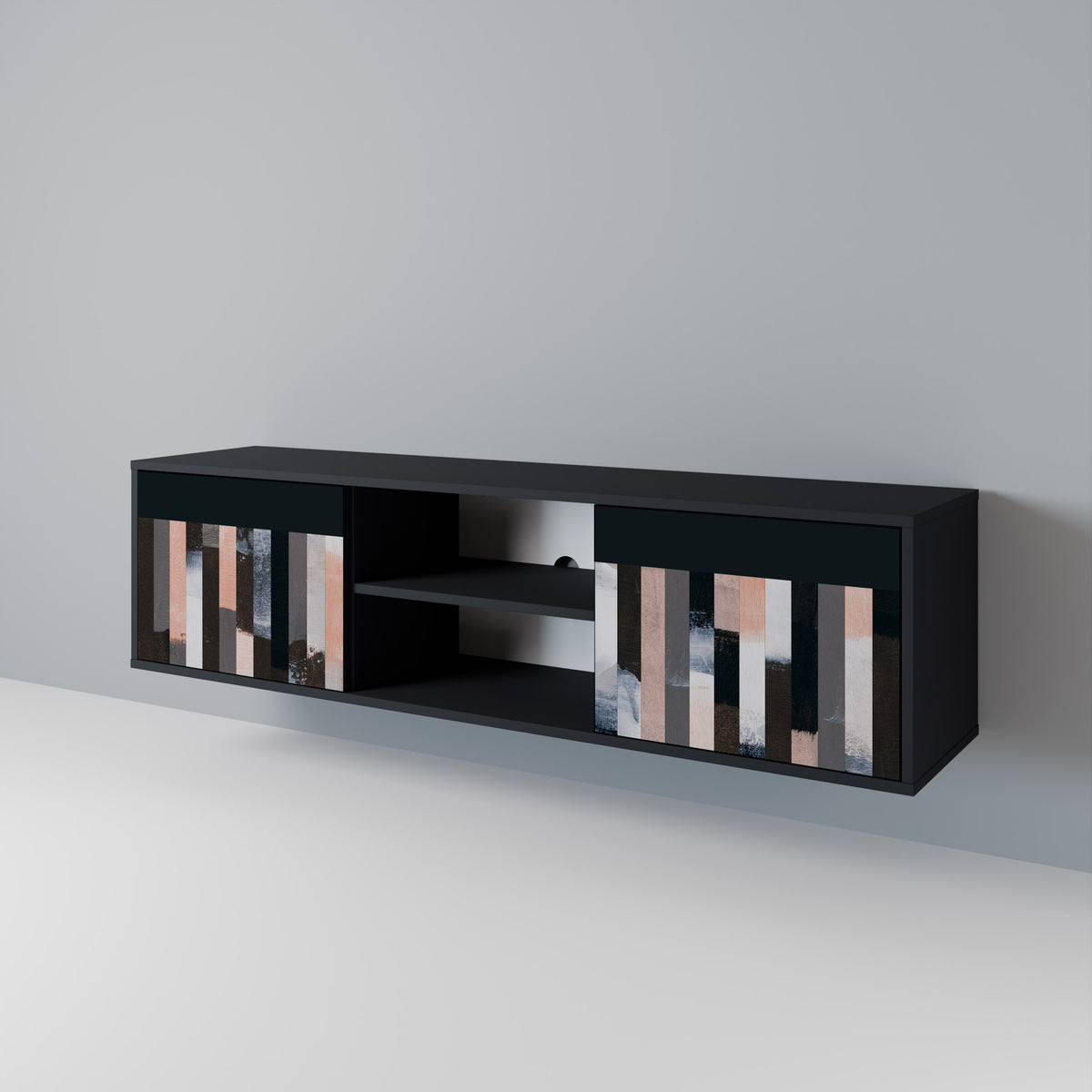 COLLAGE OF RECTANGLES Mueble de TV de 2 Puertas