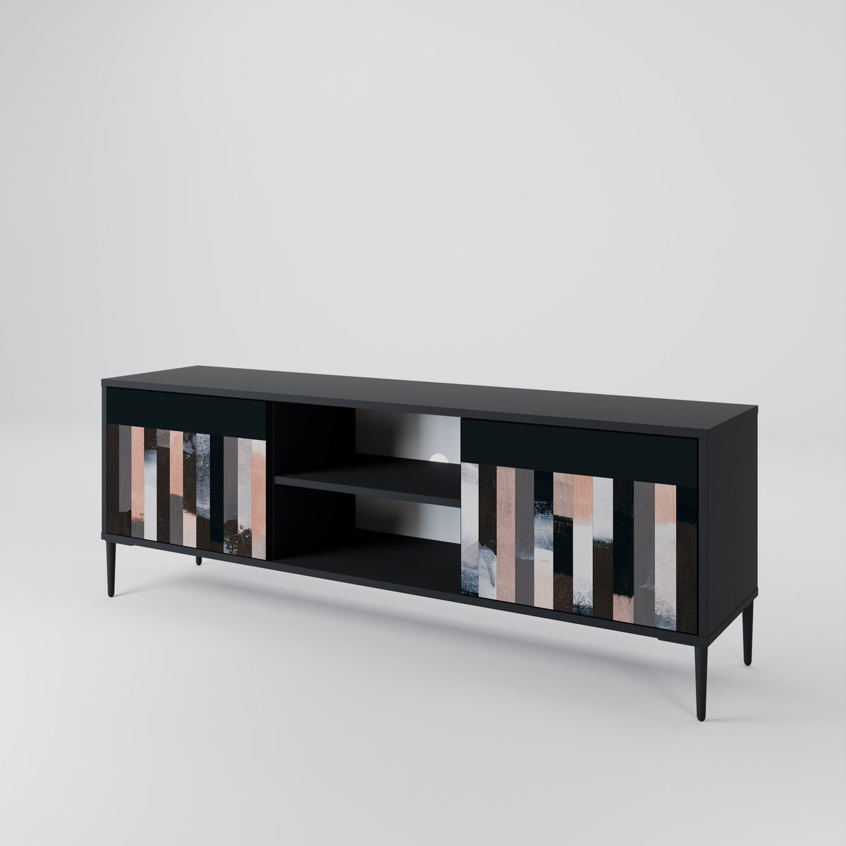 COLLAGE OF RECTANGLES Mueble de TV de 2 Puertas