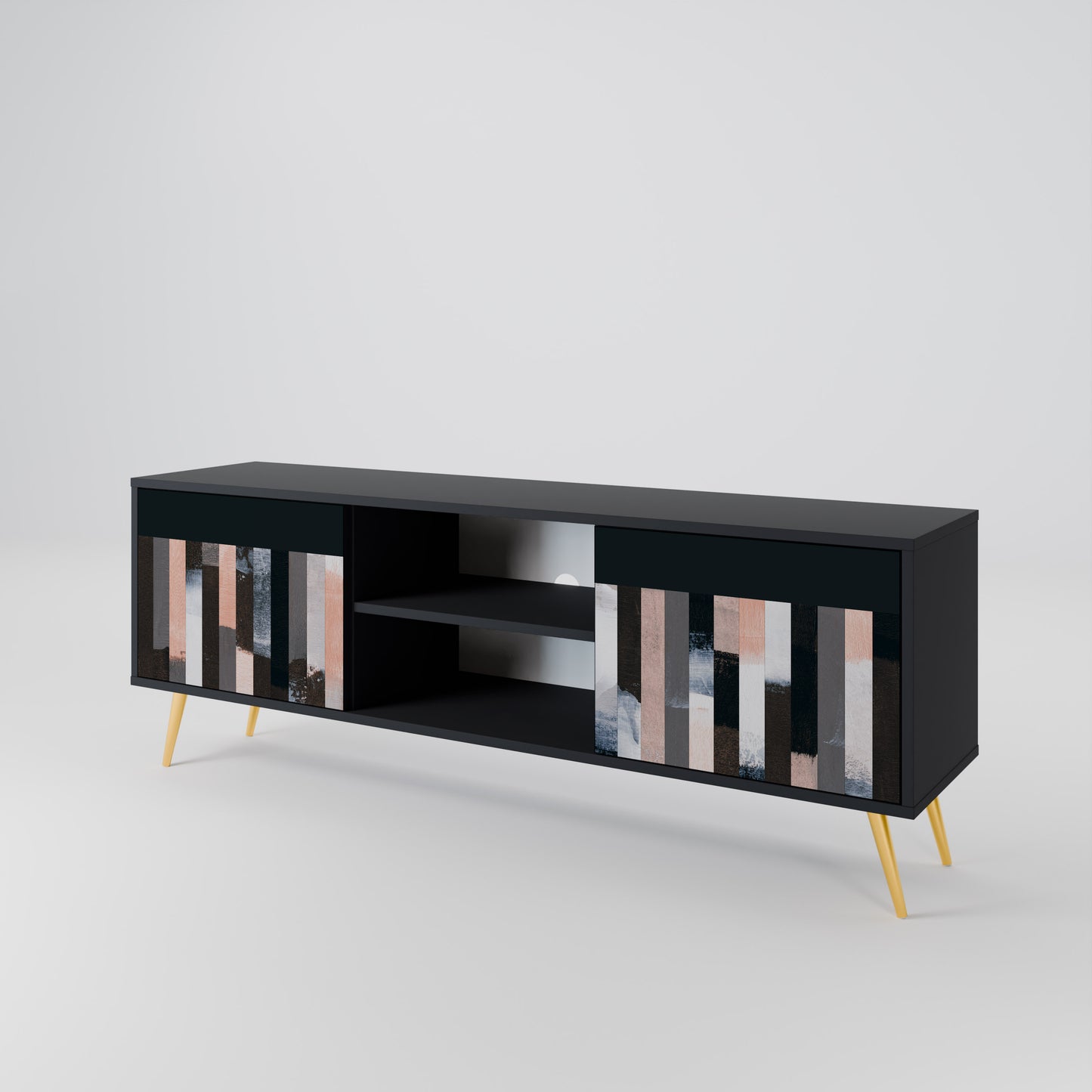 COLLAGE OF RECTANGLES Mueble de TV de 2 Puertas