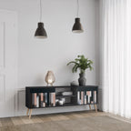 COLLAGE OF RECTANGLES Mueble de TV de 2 Puertas en Acabado Negro