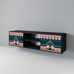 ROYAL COMPOSITION Mueble de TV de 2 Puertas en Acabado Negro