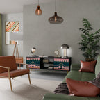 ROYAL COMPOSITION Mueble de TV de 2 Puertas en Acabado Negro