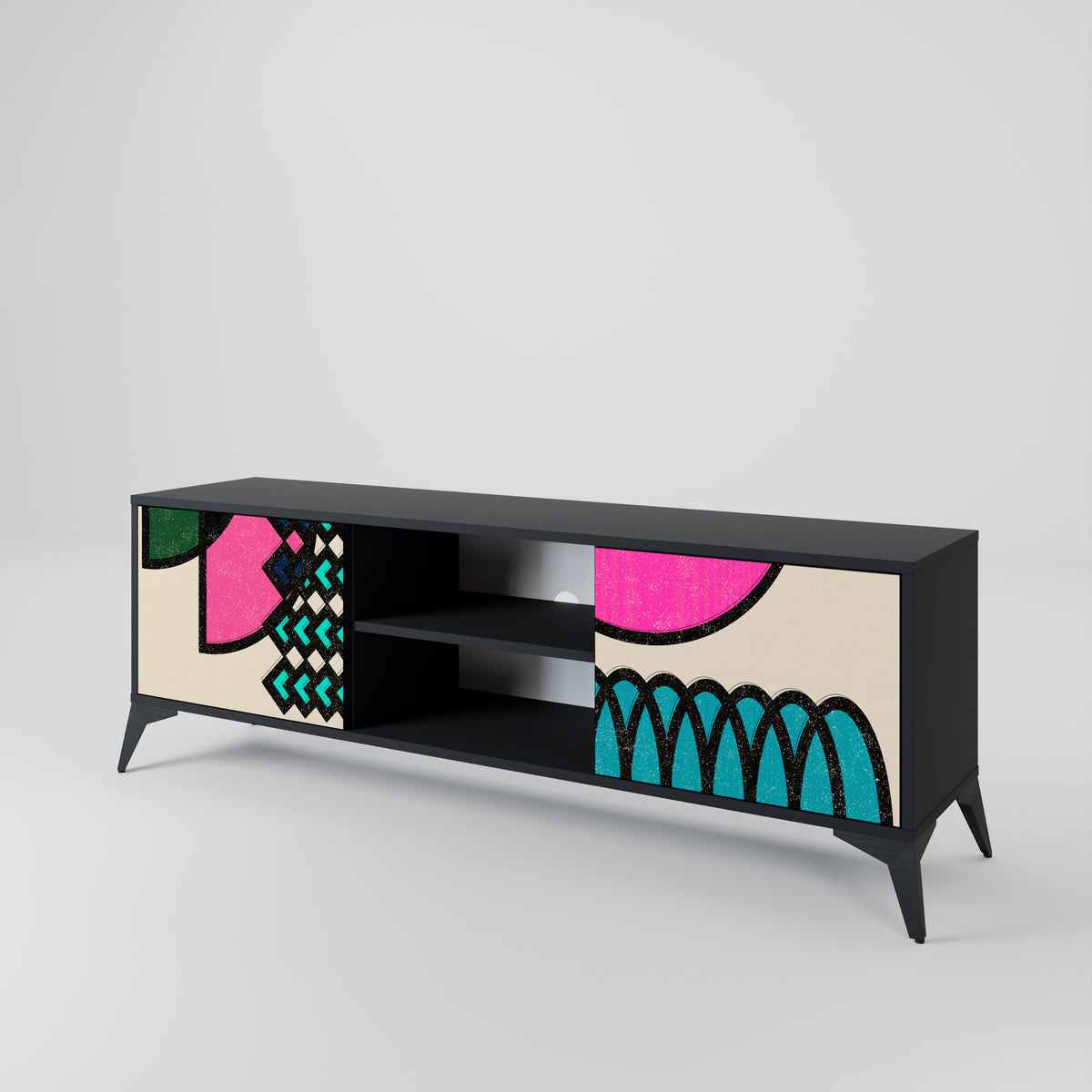 GEOMETRIC RHAPSODY Mueble de TV de 2 Puertas