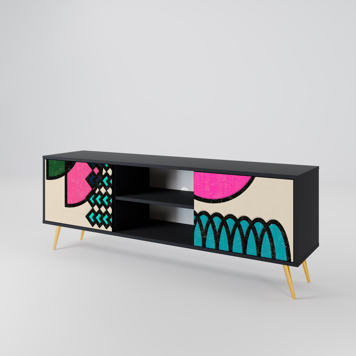 GEOMETRIC RHAPSODY Mueble de TV de 2 Puertas