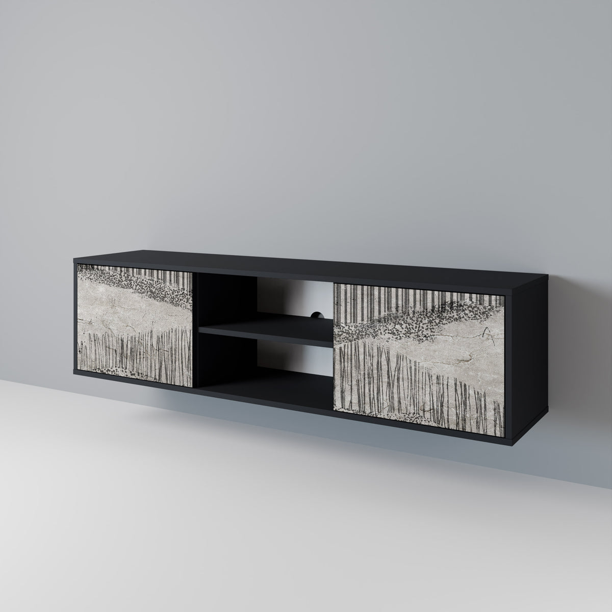 GRAIN LINES Mueble de TV de 2 Puertas