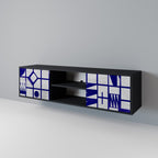 THE RIGHT PLACES Mueble de TV de 2 Puertas en Acabado Negro