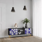 THE RIGHT PLACES Mueble de TV de 2 Puertas en Acabado Negro