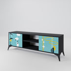 PATHS TO HAPPINESS 2-Door TV Stand in Black Finish
